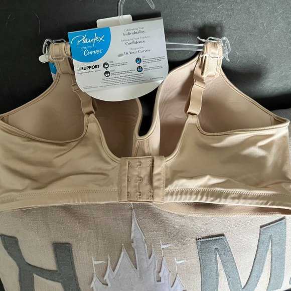 Playtex Love My Curves Side Smoothing Wirefree Bra Nude 42DD - Picture 4 of 5
